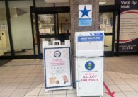 A mail-in ballot drop box at the county elections office in San Jose, California