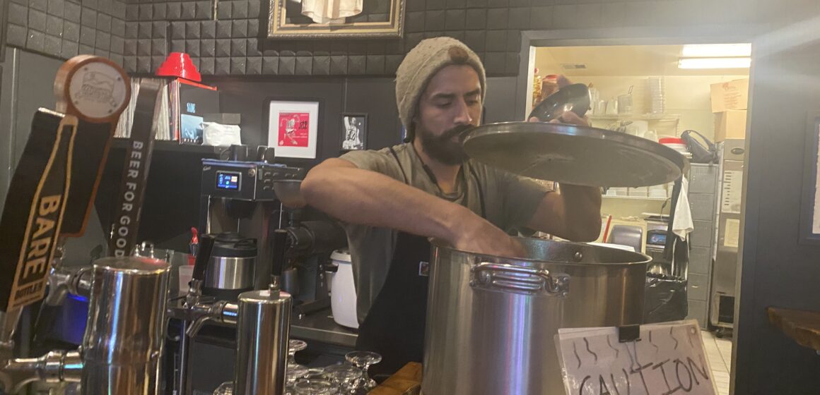 Man cooking in a restaurant