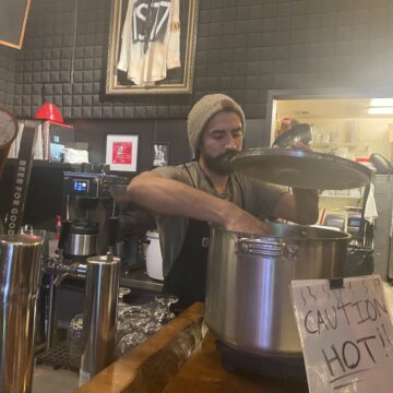 Man cooking in a restaurant