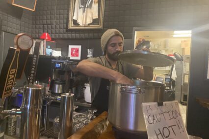 Man cooking in a restaurant