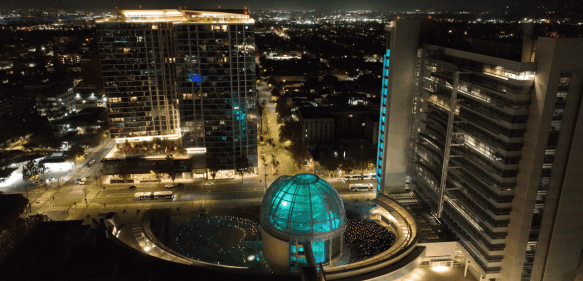 SJ City Hall Rotunda City Hall illuminated at night in San Jose, California
