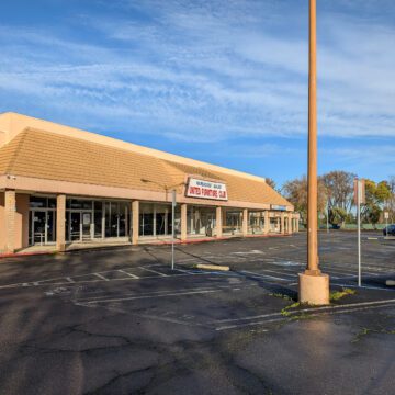 A defunct shopping center that is planned to be redeveloped into housing in Cupertino, California