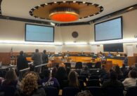 People in audience seating at a government meeting in Santa Clara County, California