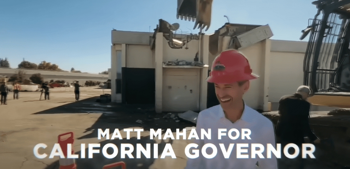 A man in a hard hat appears in a Super Bowl ad