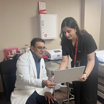 A doctor and nurse in a medical examining room in San Jose, California