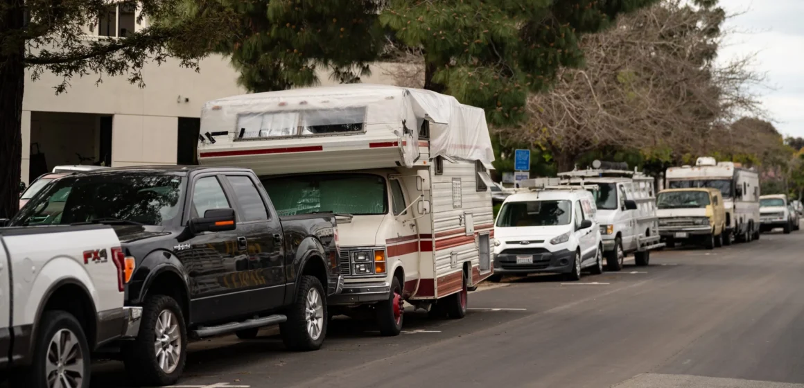 RVs parked on a street