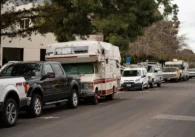 RVs parked on a street
