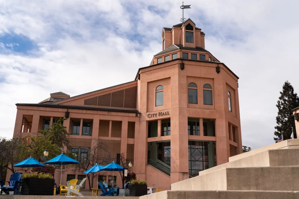 The exterior of City Hall in Mountain View, California