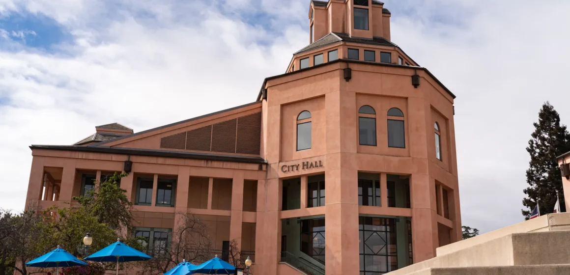 The exterior of City Hall in Mountain View, California