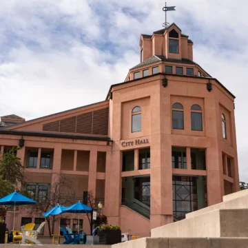 The exterior of City Hall in Mountain View, California