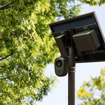 An automated license plate reader camera