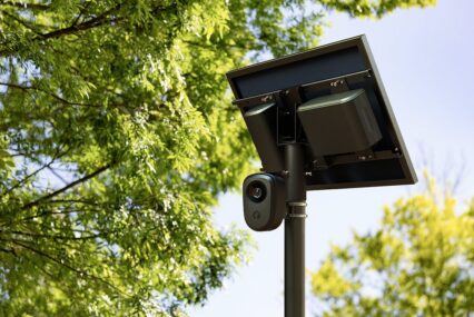 An automated license plate reader camera