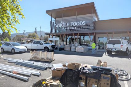 The exterior of a Whole Foods Market in Los Gatos, California