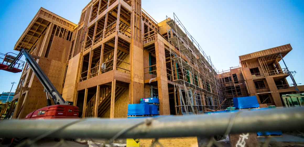A multistory building under construction in Mountain View, California
