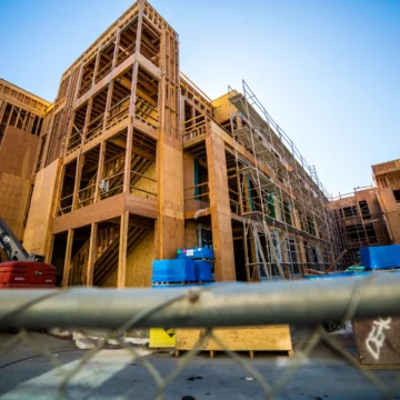 A multistory building under construction in Mountain View, California