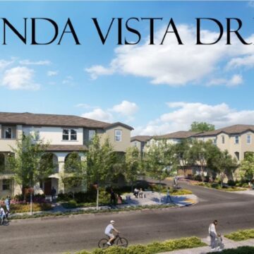 A rendering of a proposed housing development in Cupertino, California