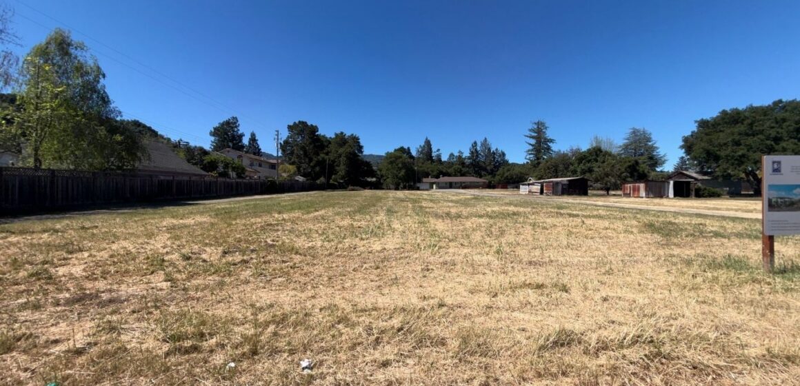 An empty lot that is planned for housing development in Cupertino, California