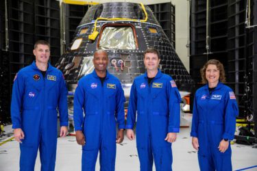 Four astronauts at NASA's Kennedy Space Center in Florida
