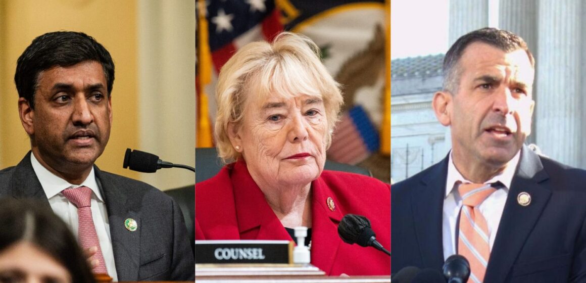 A composite image of three people