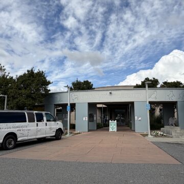 San Jose Animal Shelter A truck parked in front of an animal shelter in San Jose, California