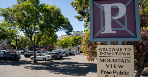 A parking lot in Mountain View, California