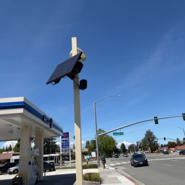 An automated license plate reader camera in Sunnyvale, California