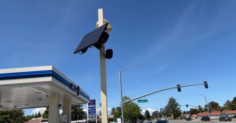An automated license plate reader camera in Sunnyvale, California