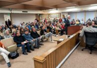 An audience at a City Council meeting in Campbell, California