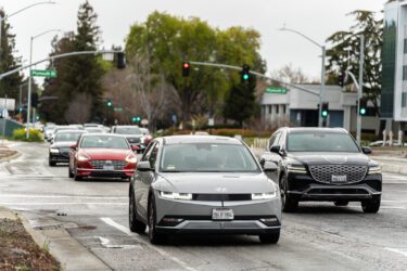 Line of cars in traffic