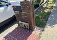 A mailbox encroaching on a sidewalk in Santa Clara, California