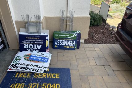 A collection of signs.