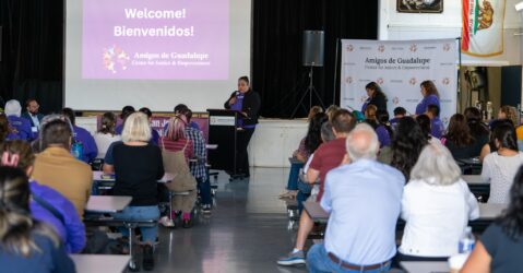 People sitting at tables during a workshop in San Jose, California