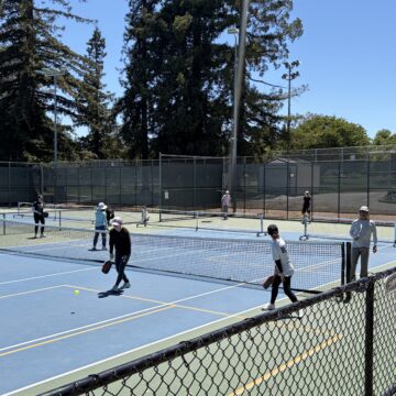 Cupertino Memorial Park pickleball People playing pickleball on a court in Cupertino, California