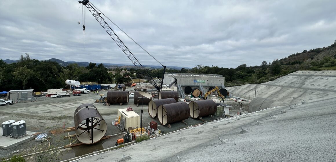 Construction on a water project in Santa Clara County, California