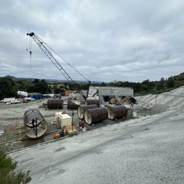 Construction on a water project in Santa Clara County, California