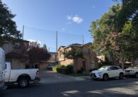 A home stands in front of a large net in San Jose, California