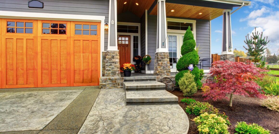 Steps leading to the front door of a house
