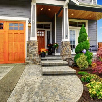 Real estate housing market Steps leading to the front door of a house