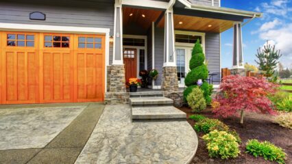 Real estate housing market Steps leading to the front door of a house