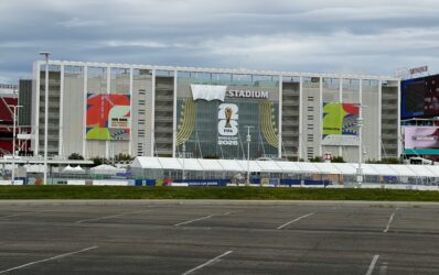 FIFA-2026 An empty parking lot in front of Levi's Stadium in Santa Clara, California