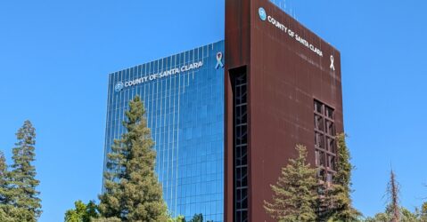 The exterior of a government building in San Jose, California