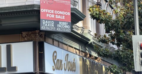 A sign on an office building