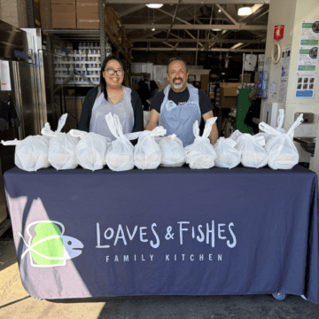 LOAVES AND FISHES SAN JOSE Volunteers serving hot meals
