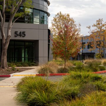 The exterior of a vacant commercial building in Mountain View, California