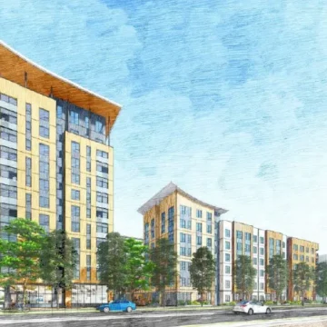 Mountain View Evelyn Ave development rendering Embarcadero A rendering of an affordable housing development in Mountain View, California