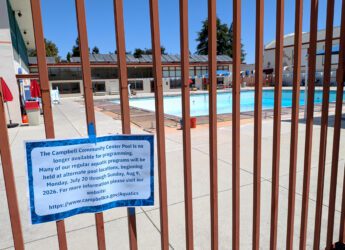 Campbell Community Center Pool A closed community pool behind a fence in Campbell, California