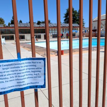 Campbell Community Center Pool A closed community pool behind a fence in Campbell, California