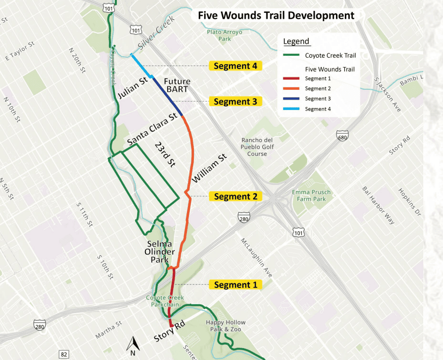 A maps of a planned trail