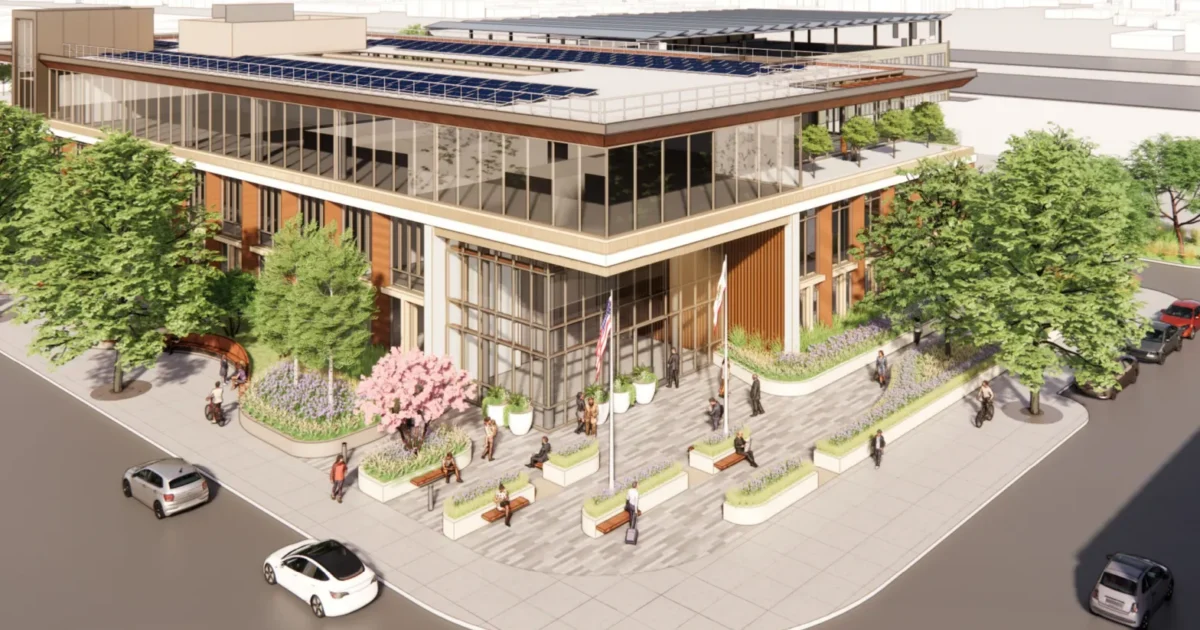 Mountain View To Close Parking Lot To Build Police San Mountain View Police HQ Rendering Embarcadero