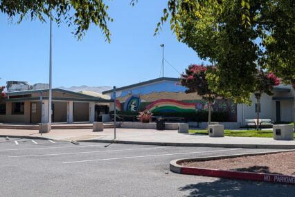 The exterior of a school building in East San Jose, California